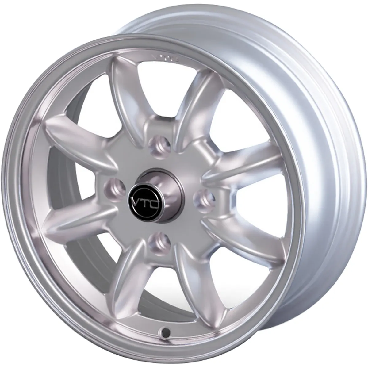 14x5.5 VTO Classic 8 | Silver 4x4.5 +22MM