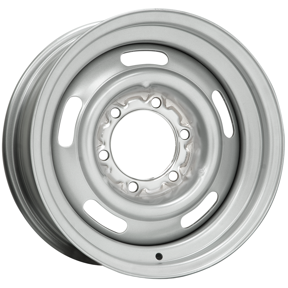 15x8 6 Lug Rallye Silver Powder coat Wheel