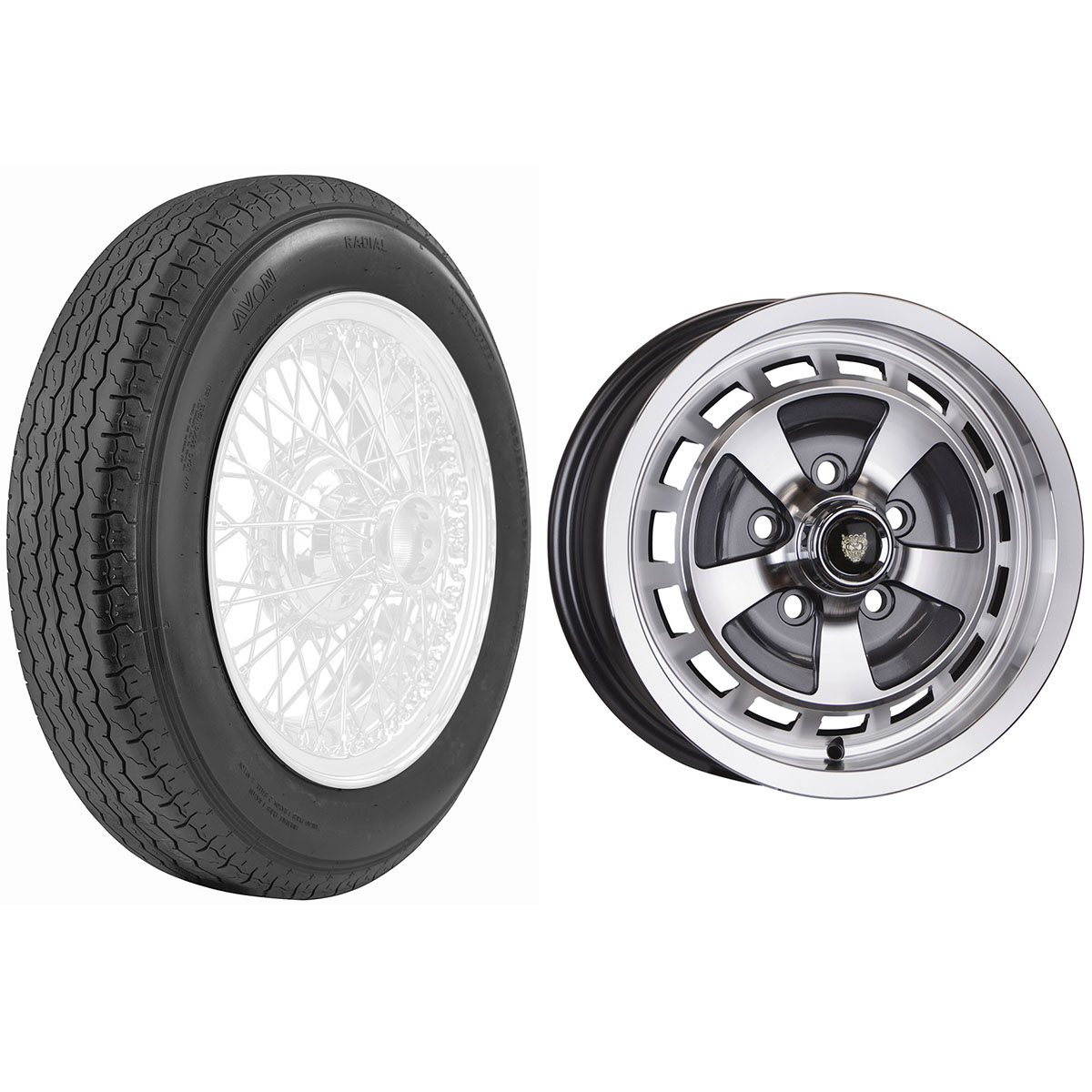 185R15 Avon Turbo-Steel 15x6 XJS Single Package