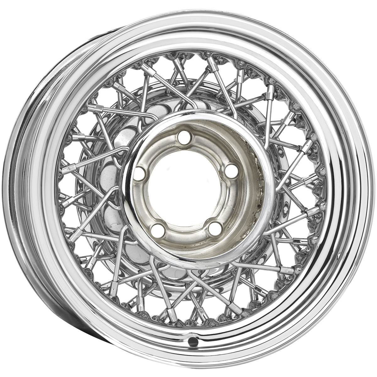 15x6 74 Cadillac Wire Chrome 5x5 bolt pattern 3 backspace