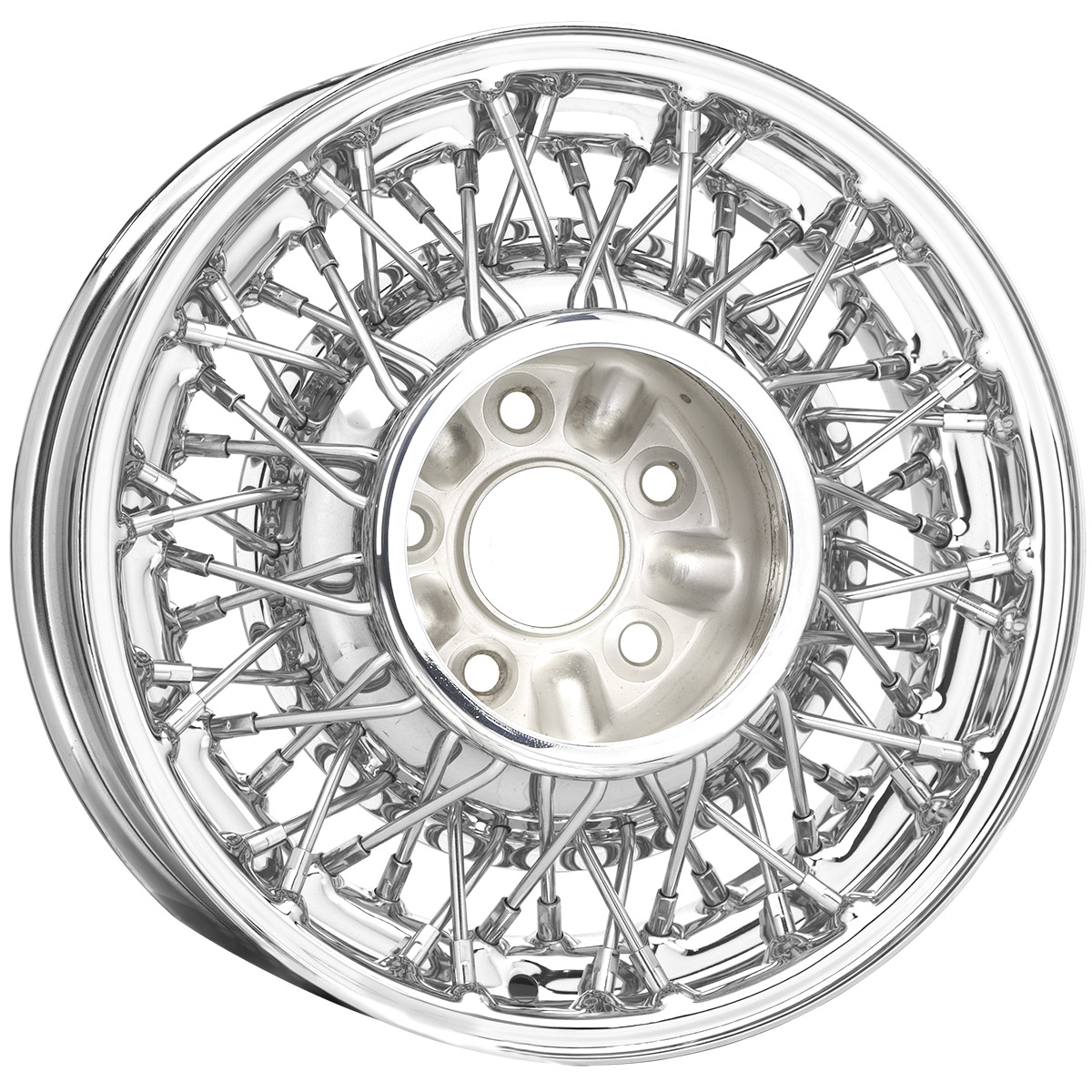 15x5 77 Thunderbird Wire Chrome 5x4.5 bolt pattern 3.5 backspace
