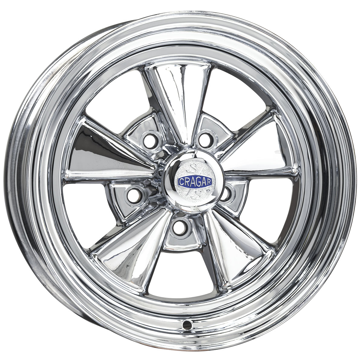 15x6 Cragar 61C SS Wheel 5x5 bolt 3.25 backspace