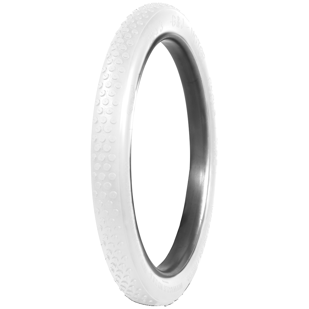 G&J Clincher Button Tread All White 28x2.5 Tire